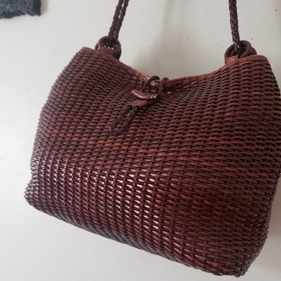 HP. Luna Borsa Genuine Leather Wicker Bag - Picture 5 of 16